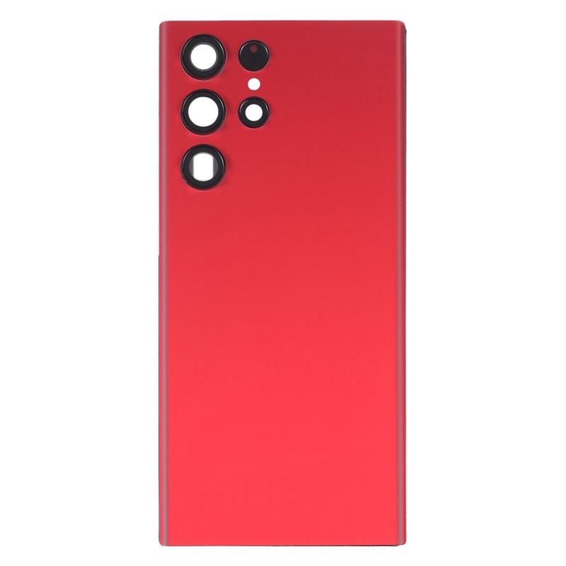 For Samsung Galaxy S22 Ultra 5G SM-S908B Battery Back Cover with Camera Lens Cover (Red)