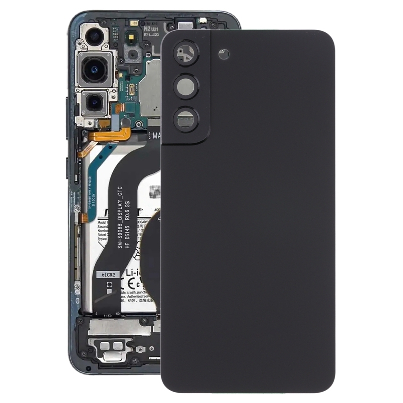 For Samsung Galaxy S22+ 5G SM-S906B Battery Back Cover with Camera Lens Cover (Black)