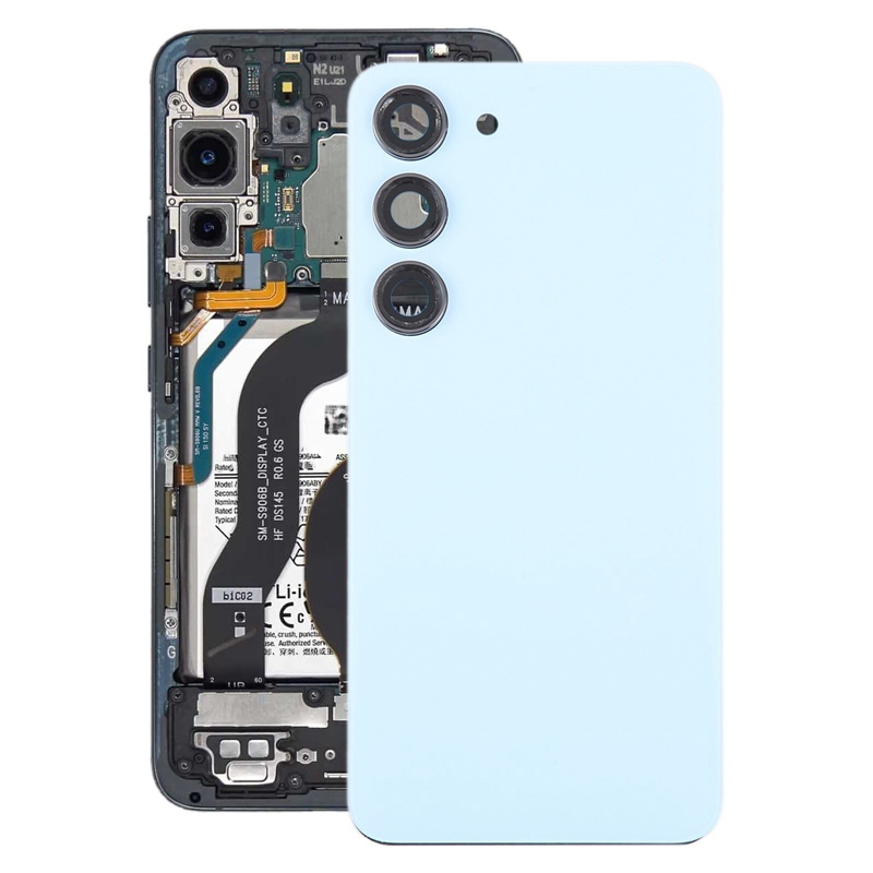 For Samsung Galaxy S23 SM-S911B OEM Glass Battery Back Cover with Camera Lens Cover(Blue)