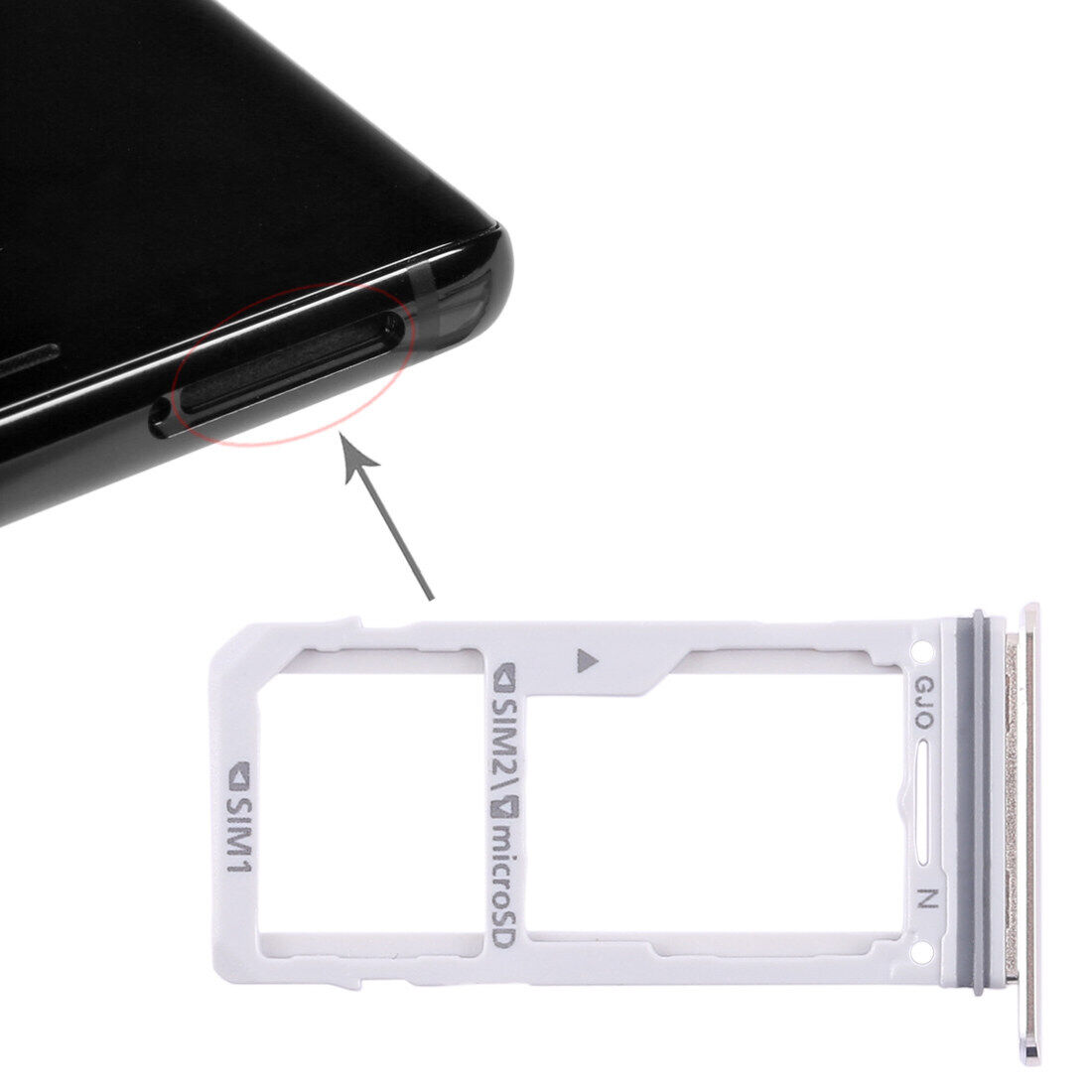 For Galaxy Note 8 2 SIM Card Tray / Micro SD Card Tray (Gold)