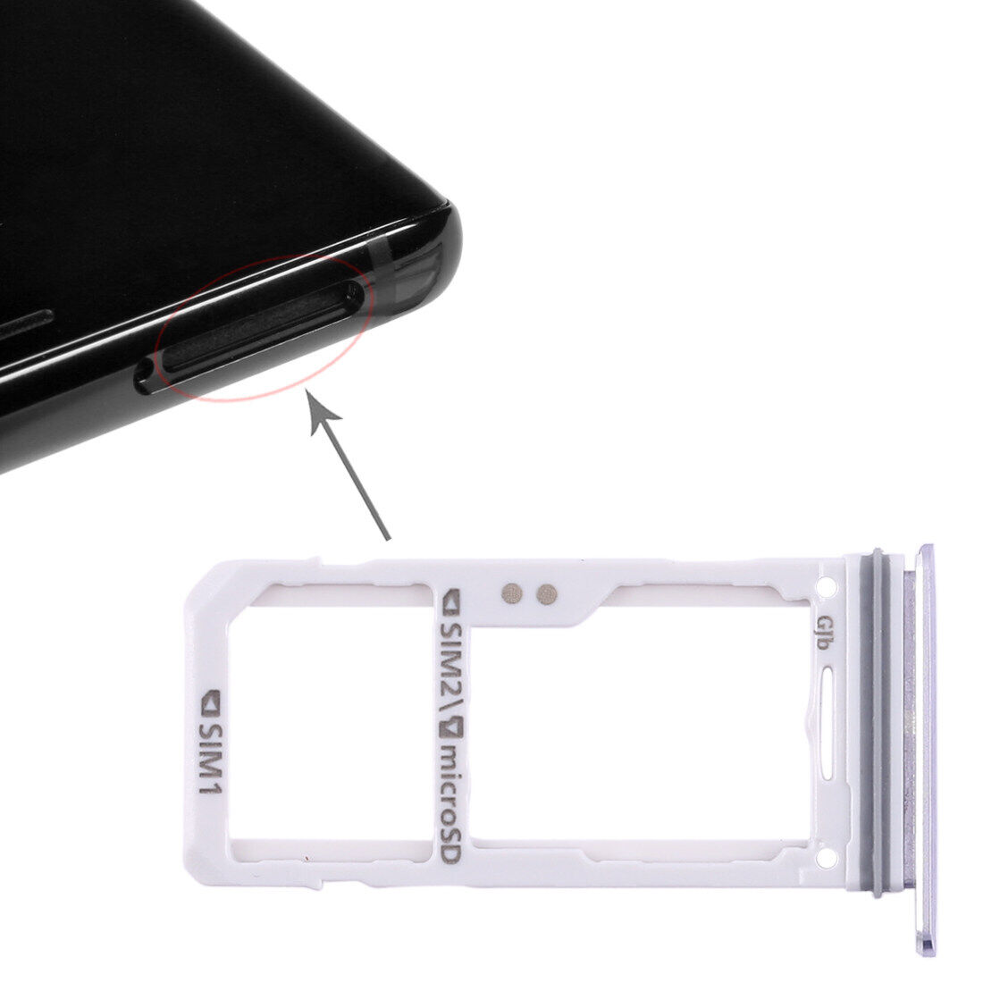 For Galaxy Note 8 2 SIM Card Tray / Micro SD Card Tray (Grey)