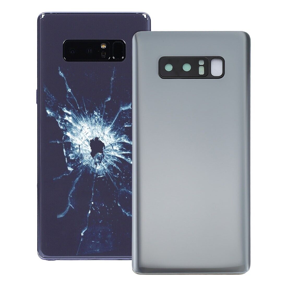 For Galaxy Note 8 Back Cover with Camera Lens Cover (Silver)