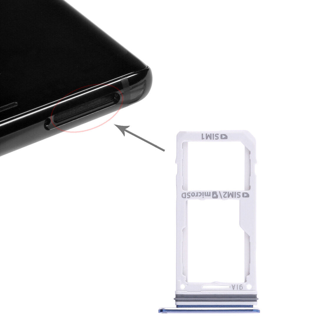 For Galaxy Note 8 2 SIM Card Tray / Micro SD Card Tray (Blue)