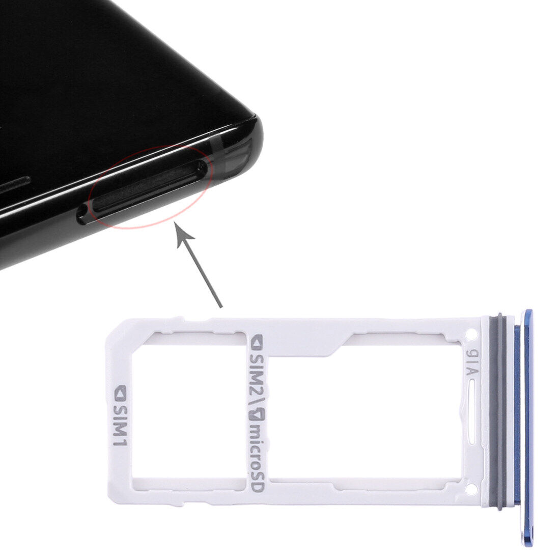 For Galaxy Note 8 2 SIM Card Tray / Micro SD Card Tray (Blue)