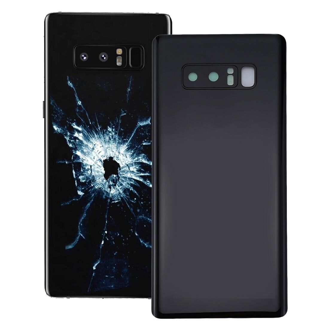 For Galaxy Note 8 Back Cover with Camera Lens Cover (Black)
