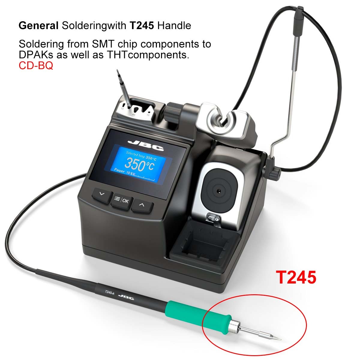 JBC CD-9BQE100V/ CD-1BQE 120V/ CD-2BQE 230V soldering station for T245 handle and C210 series soldering iron