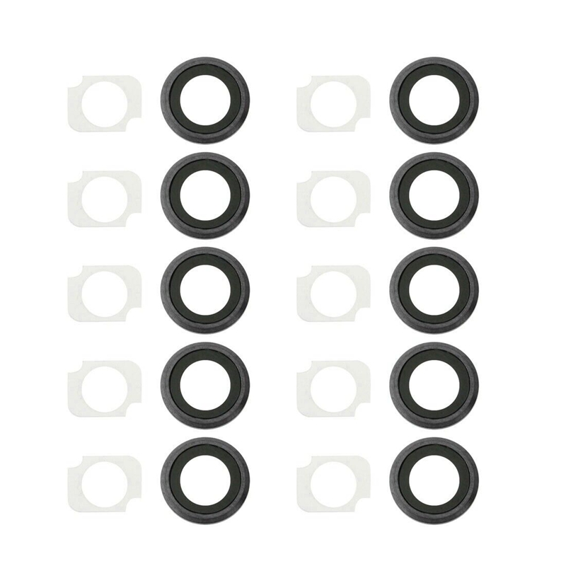 10 Pairs / Set Rear Camera Lens Ring + Flashlight Bracker for iPhone 6 Plus & 6s Plus(Grey)
