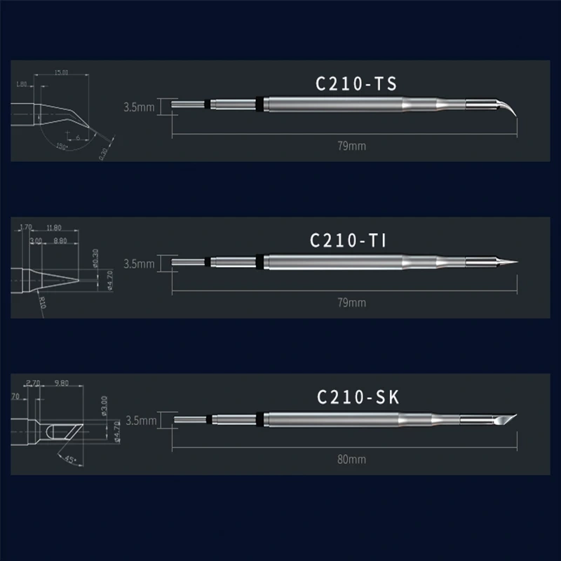 Mechanic C210/C245/C115 Nano Soldering Iron Tips Compatible For JBC/Xsoldering/Sugon T26 Soldering Station Handle