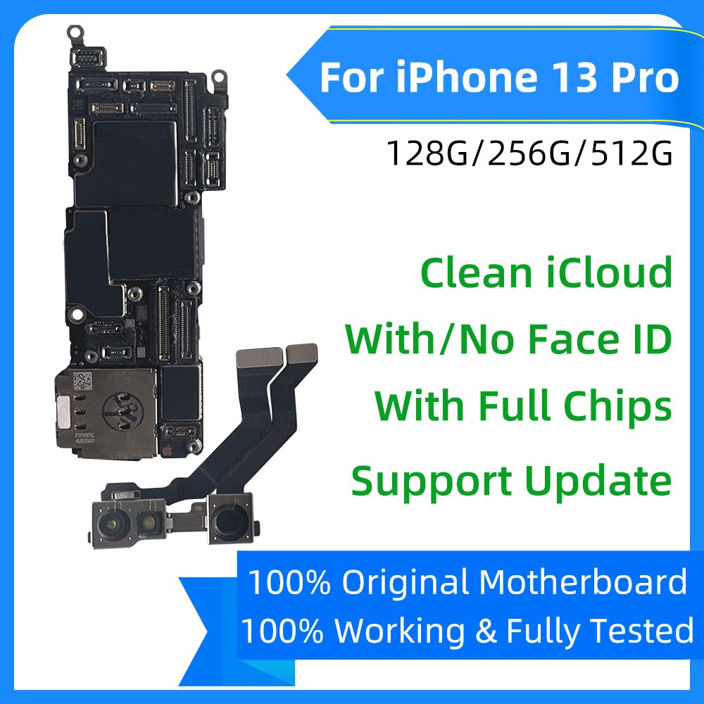 Original For iphone 13 Pro Max Motherboard With Face ID Free Clean iCloud mainboard Unlocked For iphone 13 mini Logic Board