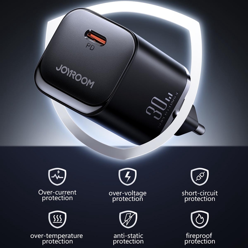 JOYROOM L-QP303 30W Type-C+USB QC3.0 Mini Fast Charger EU Plug White CCC/CE/FCC/ROHS Certified
