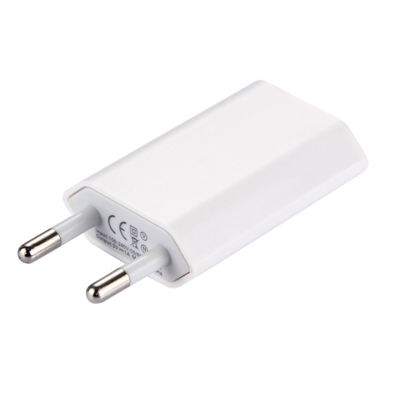 5V / 1A Single USB Port Charger Travel Charger, EU Plug(White)