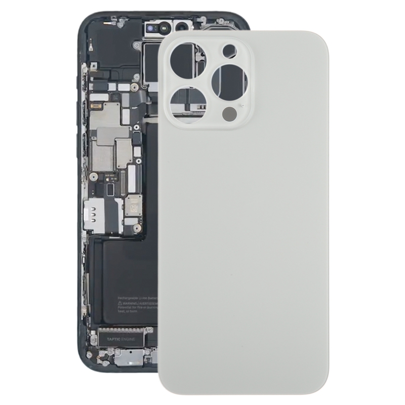 For iPhone 15 Pro Max Glass Battery Back Cover(Titanium)