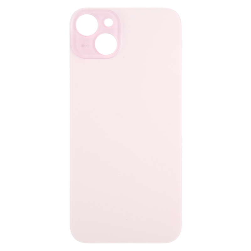 iPhone 15 Plus Big Camera Hole Glass Back Battery Cover(Pink)