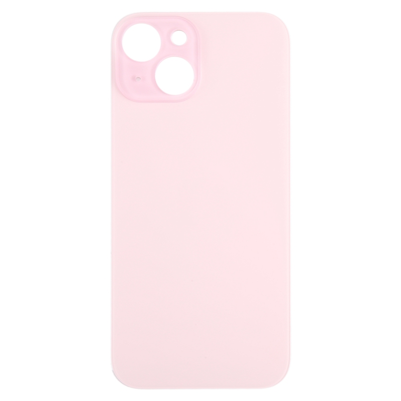 iPhone 15  Big Camera Hole Glass Back Battery Cover(Pink)