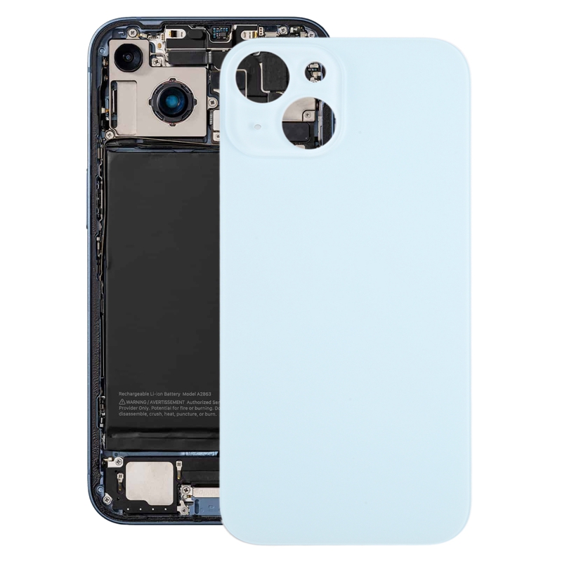 iPhone 15  Replacement Big Camera Hole Glass Back Battery Cover(Blue)