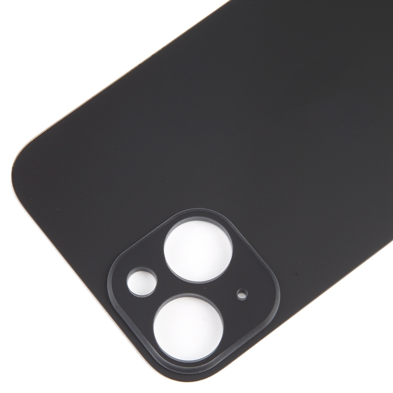 iPhone 15 Replacement Big Camera Hole Glass Back Battery Cover(Black)