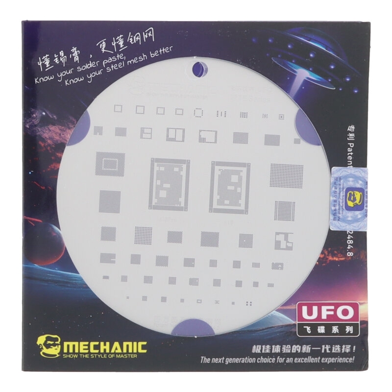 Mechanic UFO Series High Temperature Resistance Quare Round Hole BGA Reballing Steel Stencil for IPhone 16 Series