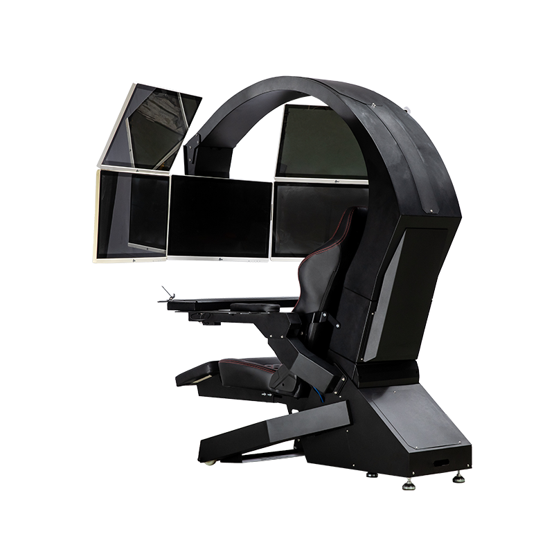 Model 320 Computer cockpit workstation gaming cockpit  support upto 5 screens zero gravity one click Racing / Boss seat with massage Most affordable and easy move upstairs installation