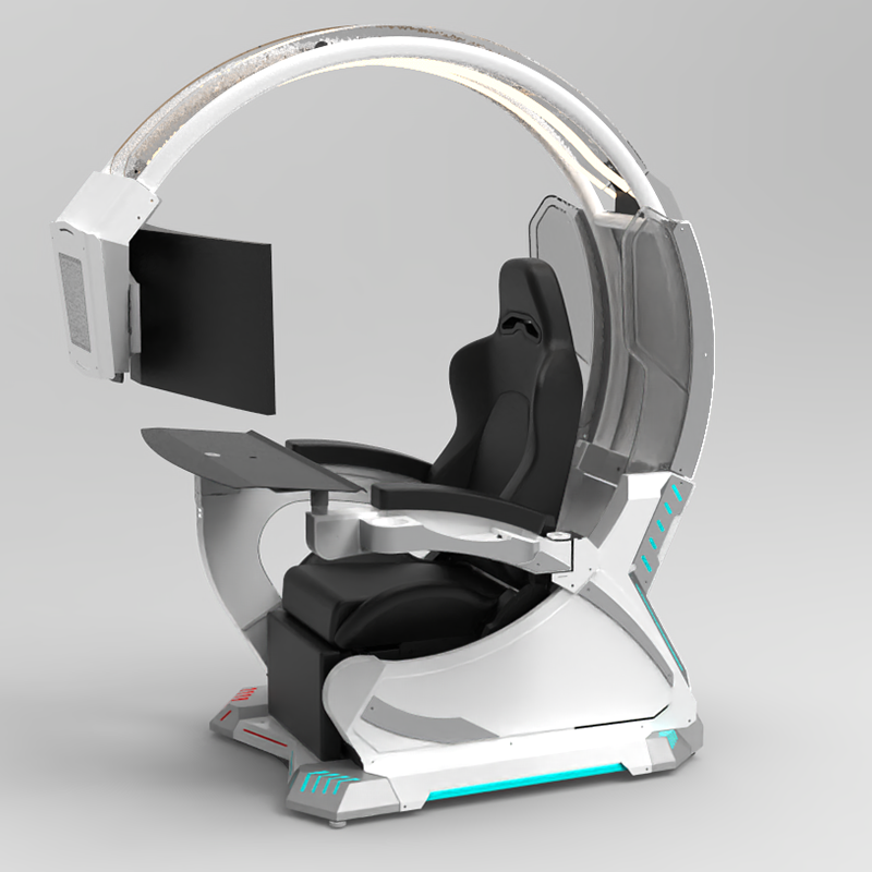 Dream Pod computer gaming workstation gaming cockpit for One/Dual monitors easy adjustable monitor distance one click zero gravity with speakers