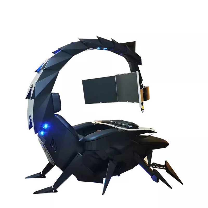 CLUVENS SK Scorpion recline workstation gaming chair cockpit computer workstation support upto 5 monitors electrical recline zero gravity to flat ergonomic design super cool design