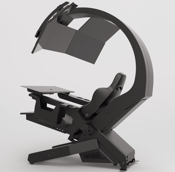 Model 320 Computer cockpit chair workstation support up to 5 screens zero gravity one click Racing / Boss seat with massage Most affordable and easy move upstairs 