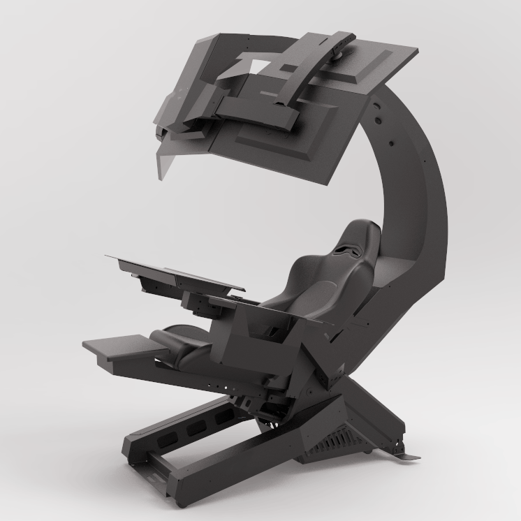 Model 320 Computer cockpit workstation with heat massage and ventilation remote control version