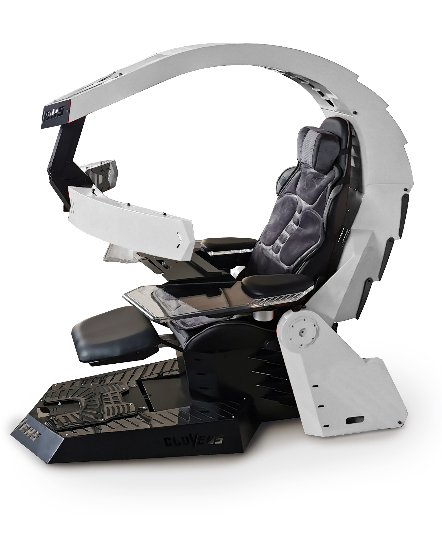 CLUVENS Unicorn Chair cockpit PU leather Racing seat zero gravity gaming chair cockpit support upto 5 monitors with extra heat and massage cushion