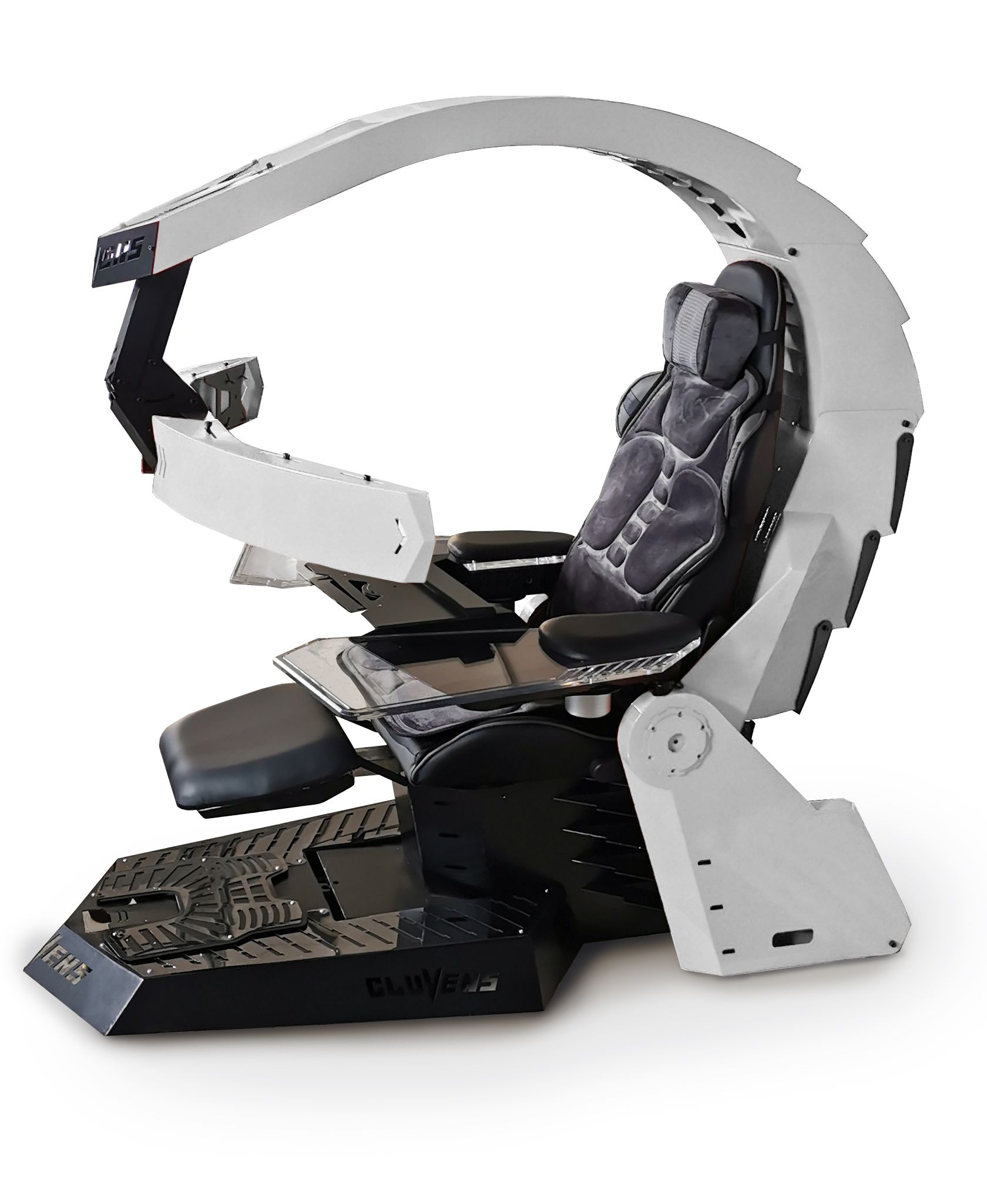CLUVENS Unicorn Chair cockpit zero gravity gaming chair cockpit support upto 5 monitors with separate heat and massage cushion