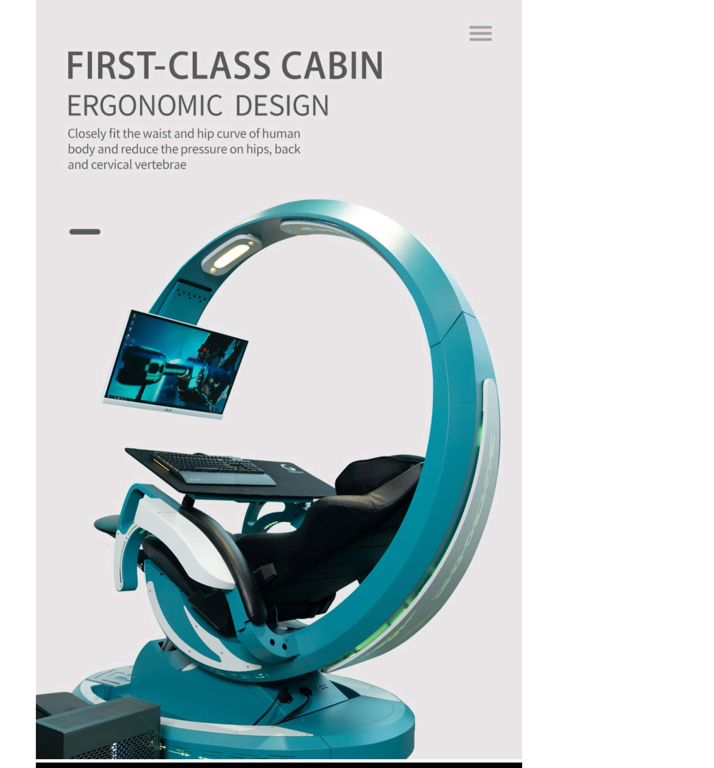 Orion X Computer Gaming Office Reclining Chair cockpit gaming workstation zero gravity position