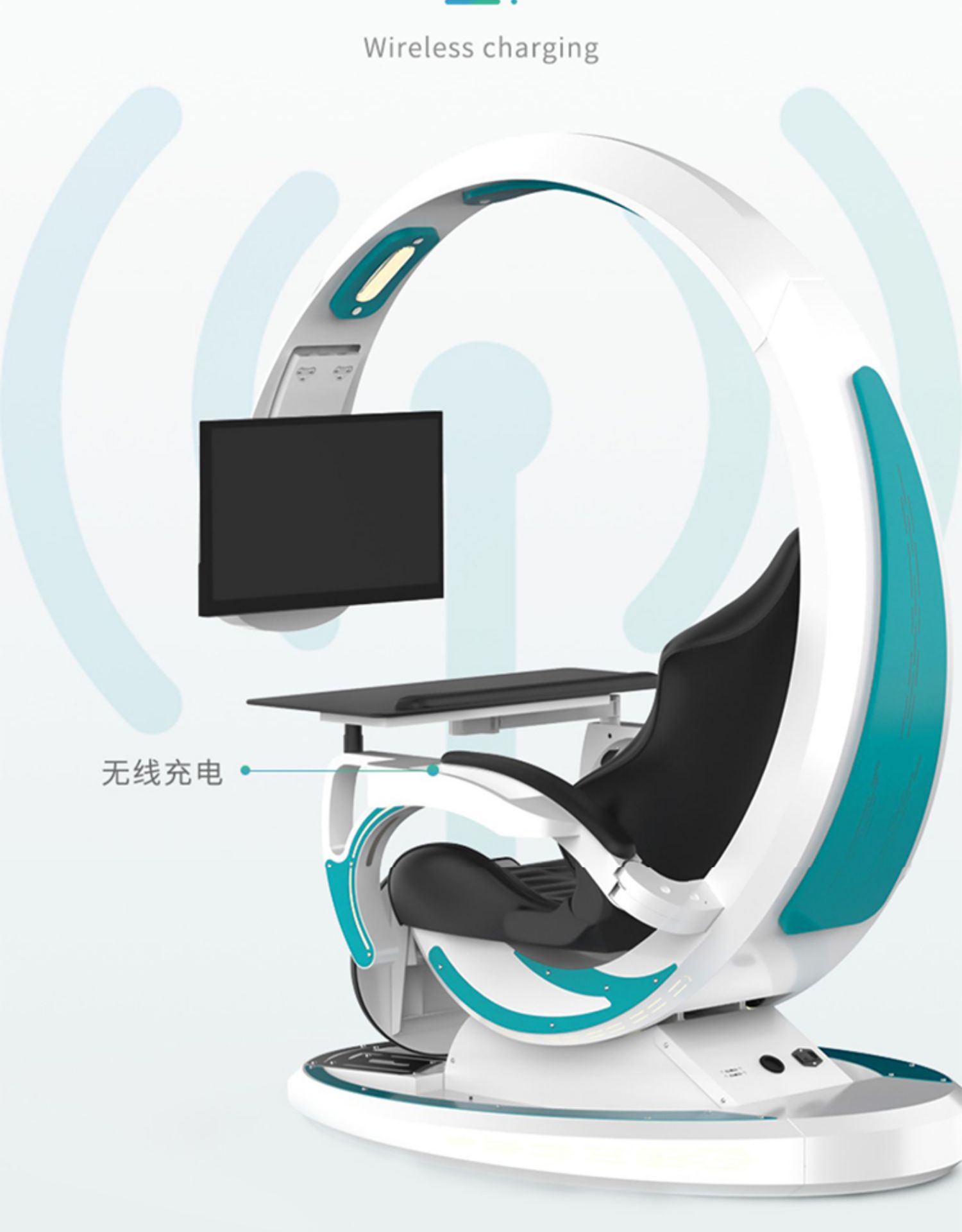 Orion X Computer Gaming Office Reclining Chair cockpit gaming workstation zero gravity position support one screen for G9 49"