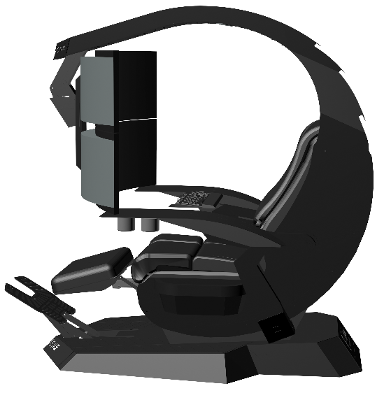 2022 Cluvens New Unicorn 2.0 - Most Comfortable Zero Gravity Genuine Leather Boss Chair cockpit Gaming workstation support upto 5 screens