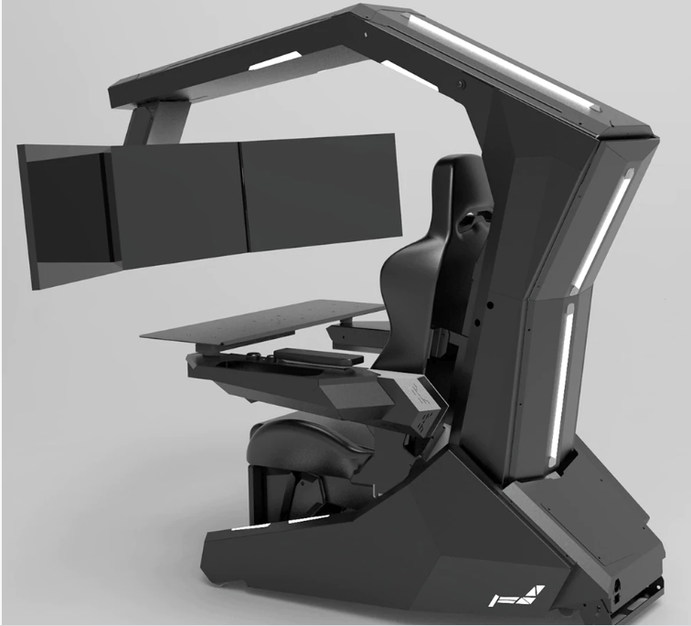 Black 22" Width Racing seat with massage