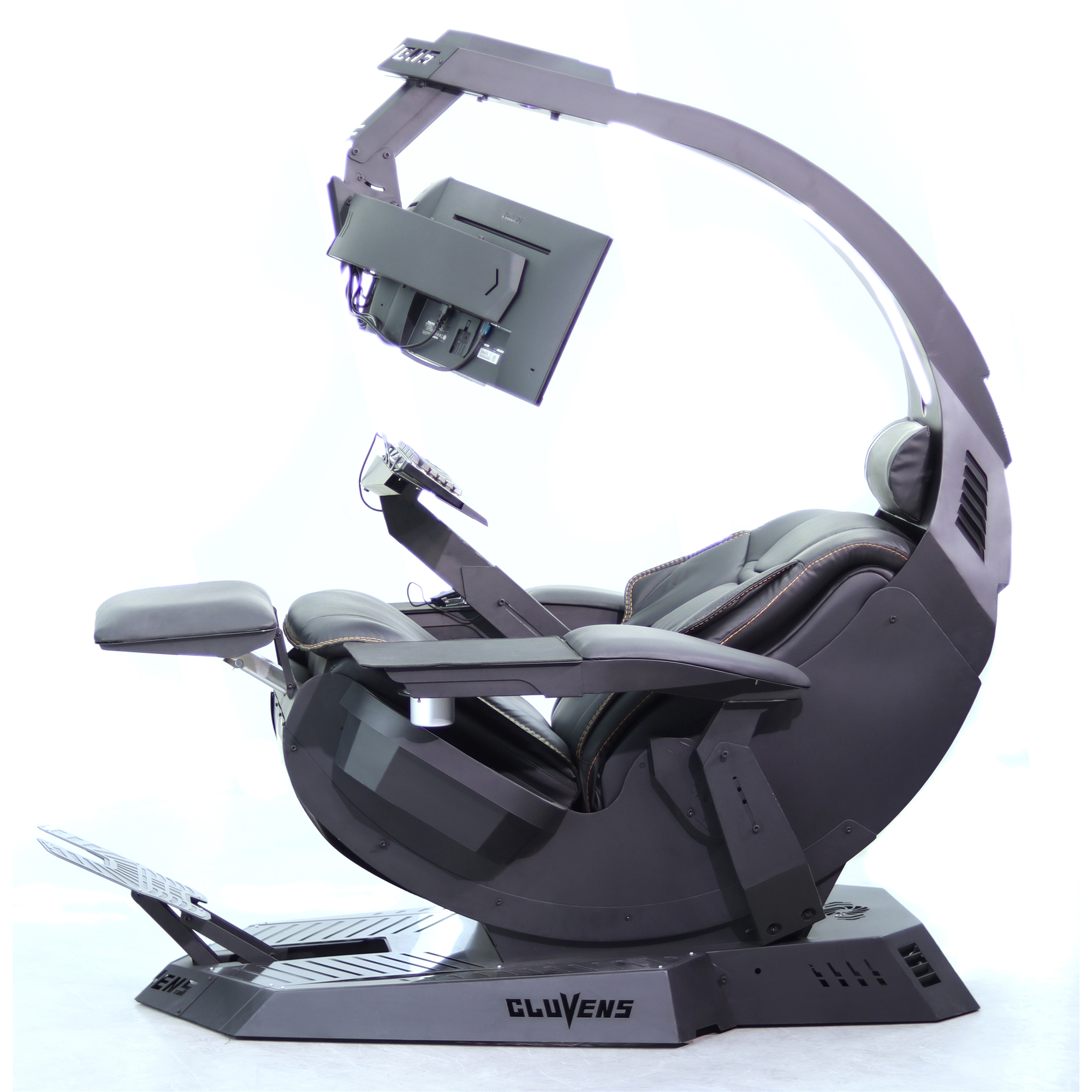 2023 Cluvens Unicorn 2.0 - Zero Gravity Genuine Leather Boss executive high back Chair cockpit Gaming cockpit support upto 5 screens empower productivity and comfort and health for computer users