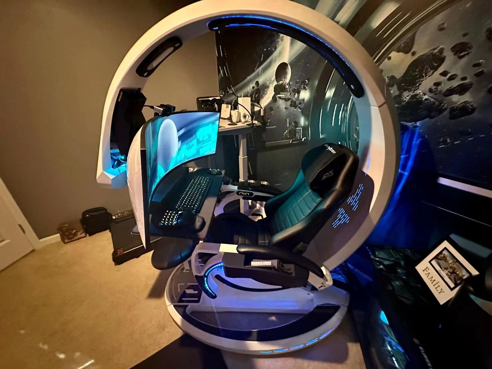 Orion X Computer Gaming Office Reclining Chair cockpit gaming workstation zero gravity position