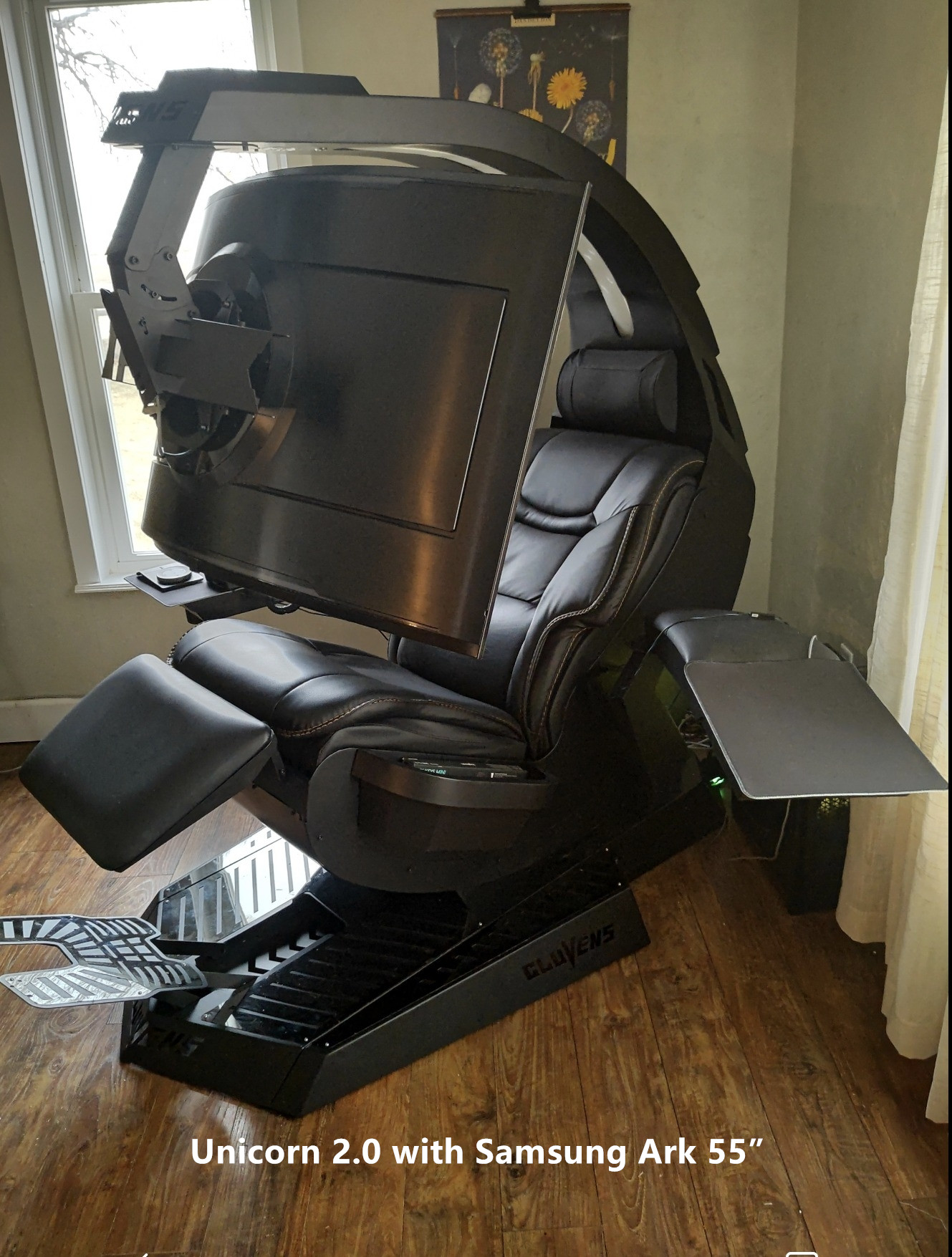 2023 Cluvens Unicorn 2.0 Manticore  - Most Comfortable Zero Gravity super big recliner angle Genuine Leather Boss Chair cockpit Gaming workstation support upto 5 screens