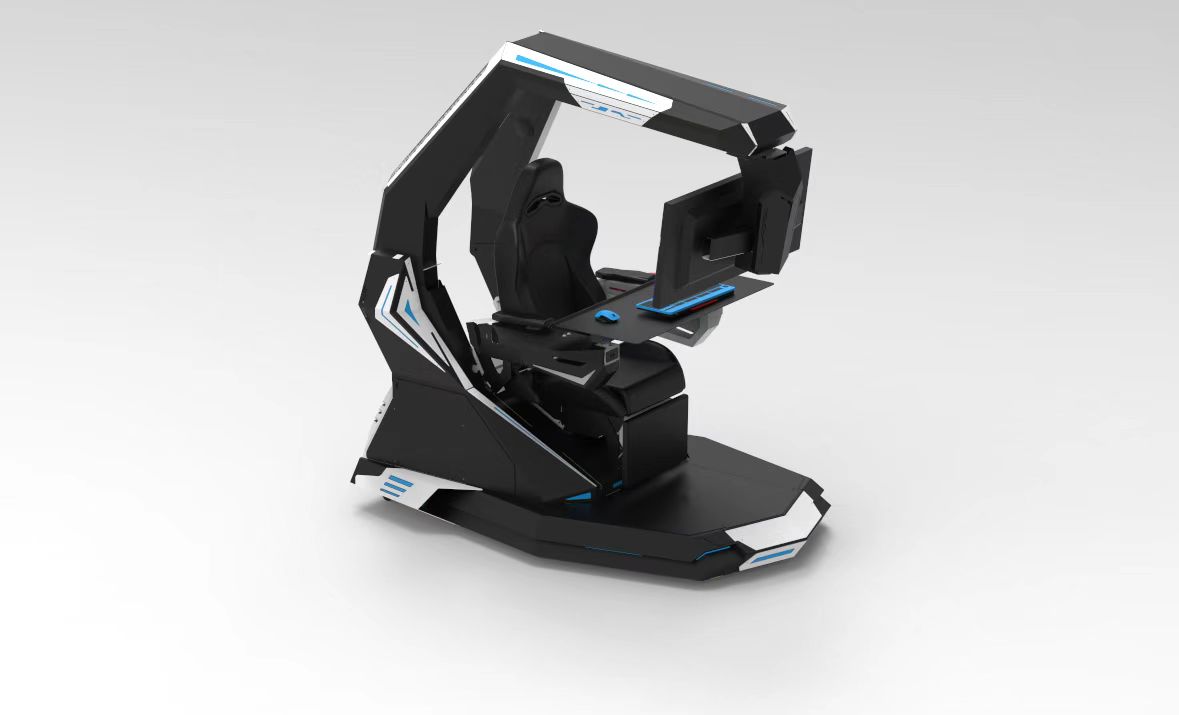 BLACK FRIDAY SALE J20 Plus T-Rex SIT-STAND-RECLINER chair cockpit workstation leather gaming seat  with massage Dual Arms Prebuilt speakers,support 3 monitors and distance adjustable