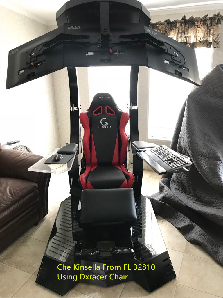 J20 Veryon PC Chair recliner Workstation Gaming cockpit since 2015 Dual roof arm option with heat and massage cushion support 3 screens