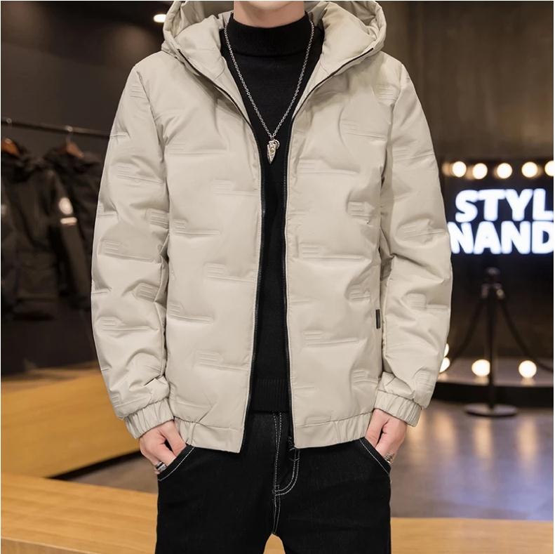 Fashion Men Winter Down Jackets Hooded Thick Warm Puffer Jacket Male Casual Zipper Outerwear Waterproof Solid Color Mens Coat