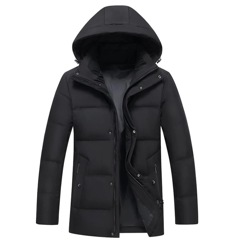 2022 Winter New Warm Thick Down Jackets Men Windproof Hooded Solid Coat Man Fashion Casual Parka Puffer Jacket Men Plus Size 5XL