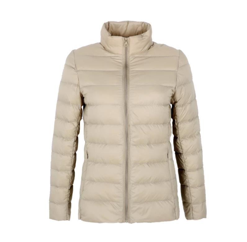 2021 New Matte Woman Ultra Light Duck Down Jacket Stand Collar Warm Outwear Soft Coats