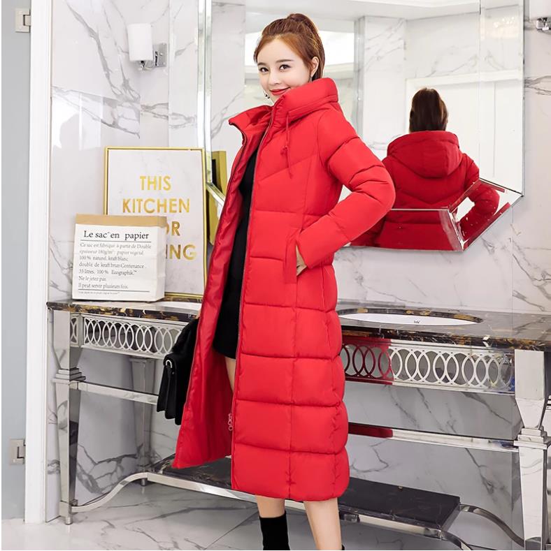 New spring winter Women Fashion Down long hoodie down Parkas Cotton Jackets Thick Female Long warm coat clothing S-6XL