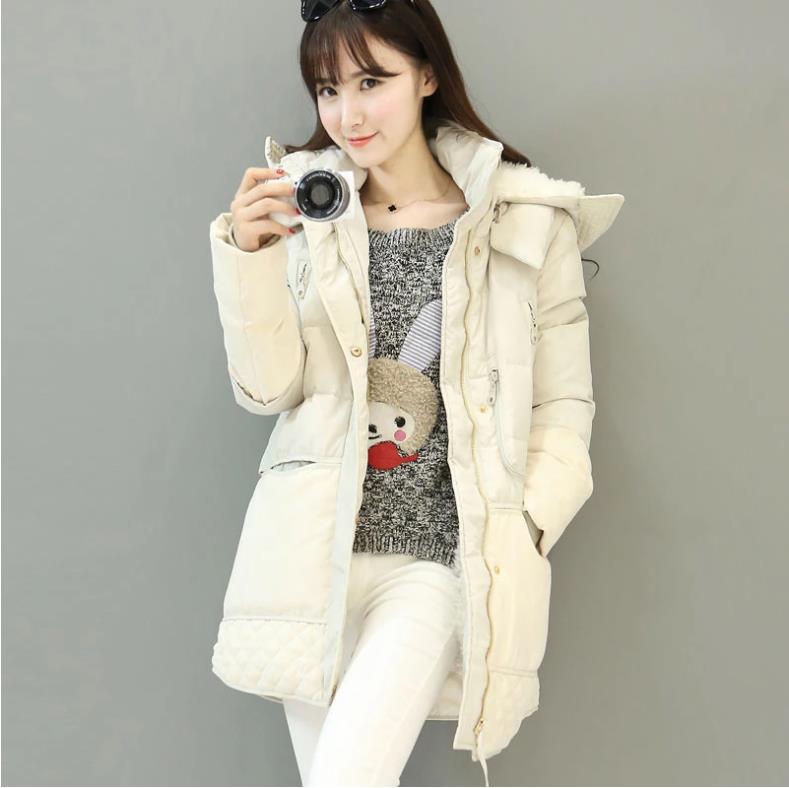 thick winter jackets white duck feather lamb wool imitation women's down coat outerwear fashion parkas overcoat WHF31