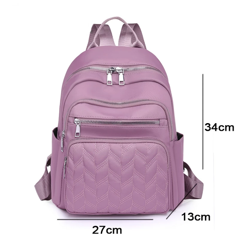 Casual Oxford Backpack Women Waterproof School Bag Quality Ladies Travel Bag Solid Color Multiple Pockets Backpack Female