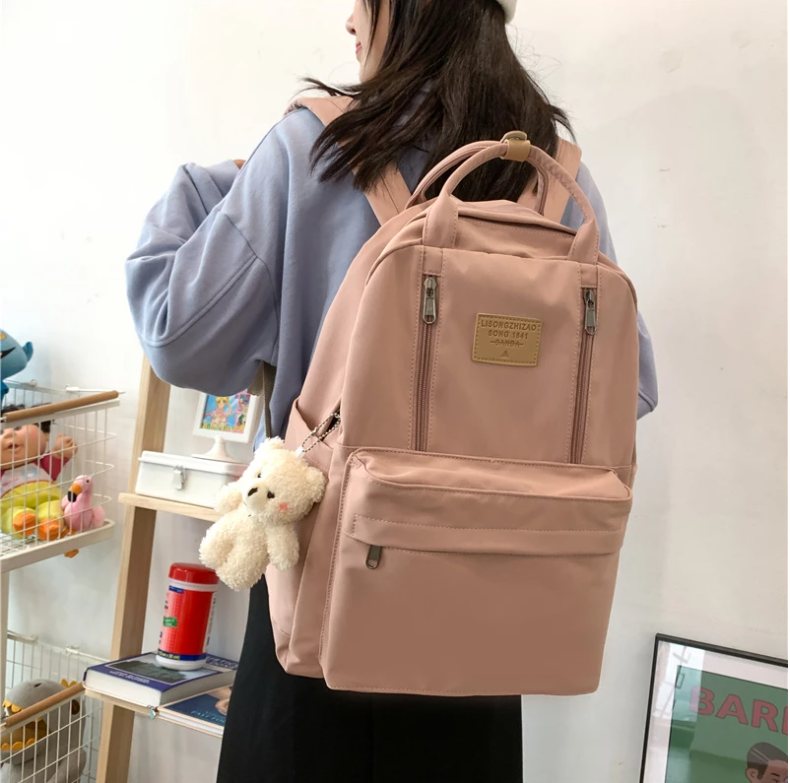 JULYCCINO Multifunction Double Zipper Women Backpack Teenager Girls Laptop Backpack Student Shoulder Bag Korean Style Schoolbag