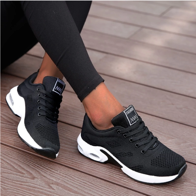 Running Shoes Women Breathable Casual Shoes Outdoor Light Weight Sports Shoes Casual Walking Platform Ladies Sneakers Black