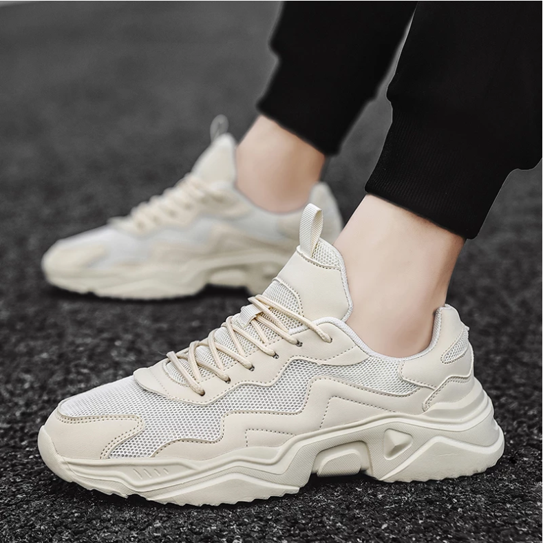 Mens Sneakers Breathable Damping Sports Shoes Couple Casual Shoes Thick Sole Running Walking Shoes Trainers Sport Sneakers