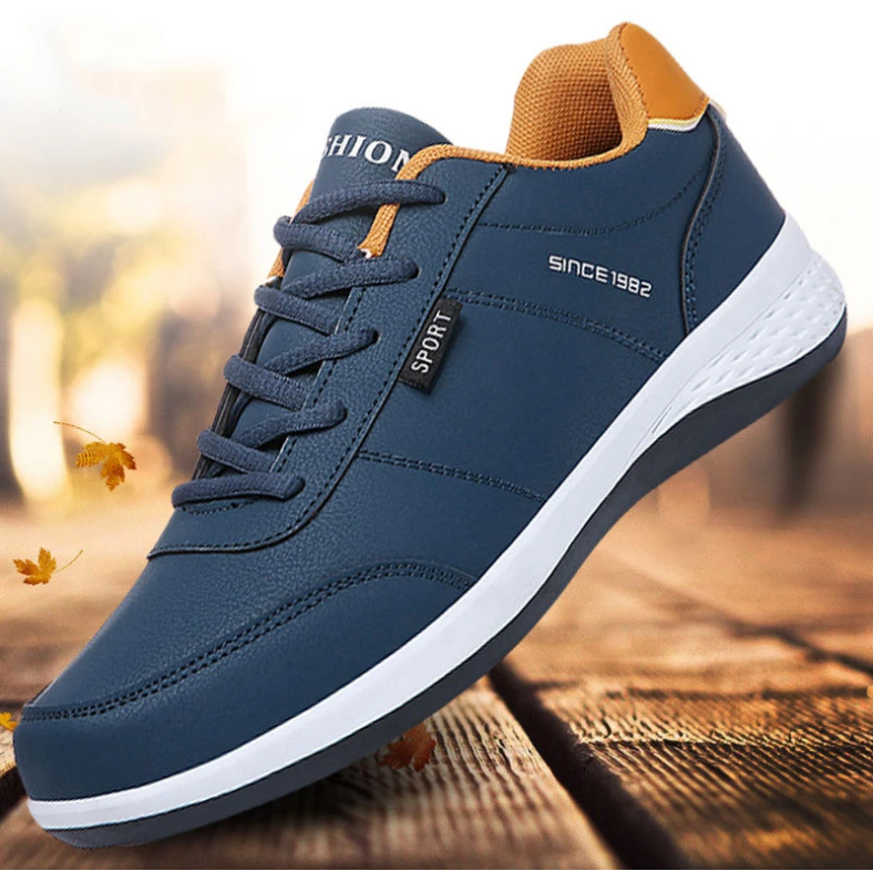 Autumn 2021 New Sports Shoes Men's PU Leather Casual Shoes Wear-resistant Walking Shoes Men's Running Shoes Tenis Mangio