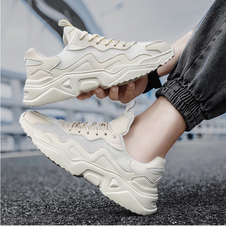 Mens Sneakers Breathable Damping Sports Shoes Couple Casual Shoes Thick Sole Running Walking Shoes Trainers Sport Sneakers