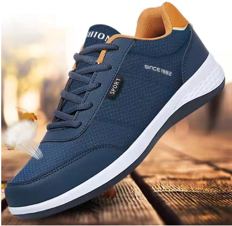 Autumn 2021 New Sports Shoes Men's PU Leather Casual Shoes Wear-resistant Walking Shoes Men's Running Shoes Tenis Mangio