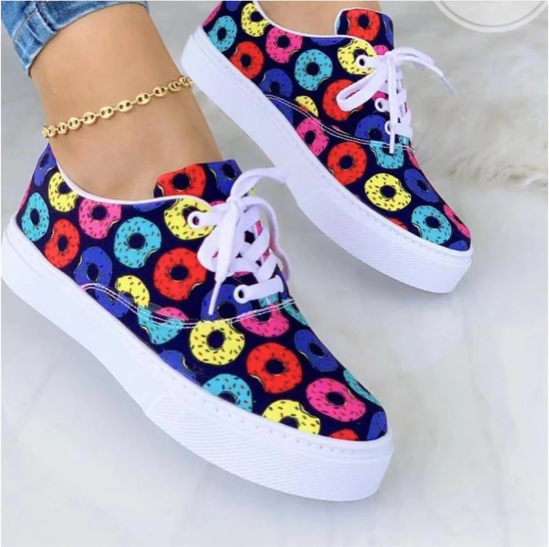 Zebra Print Women Shoes Spring Plaid Lace-Up Sneakers Print Fashion Canvas Sneakers Light Size 43 Walking Vulcanized Shoes